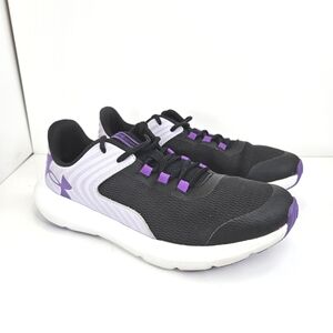 Under Armour Girls Low-Top Sneakers Black Purple Kids Size 6.5Y